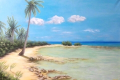 FAKARAWA (Polinesia francese) Olio su tela - cm. 70x100