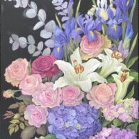 COMPOSIZIONE FLOREALE Olio su tela - cm. 65x45