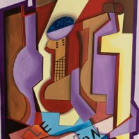 LE CHIFFON Olio e mix materici su tela - cm. 80x50x4,5